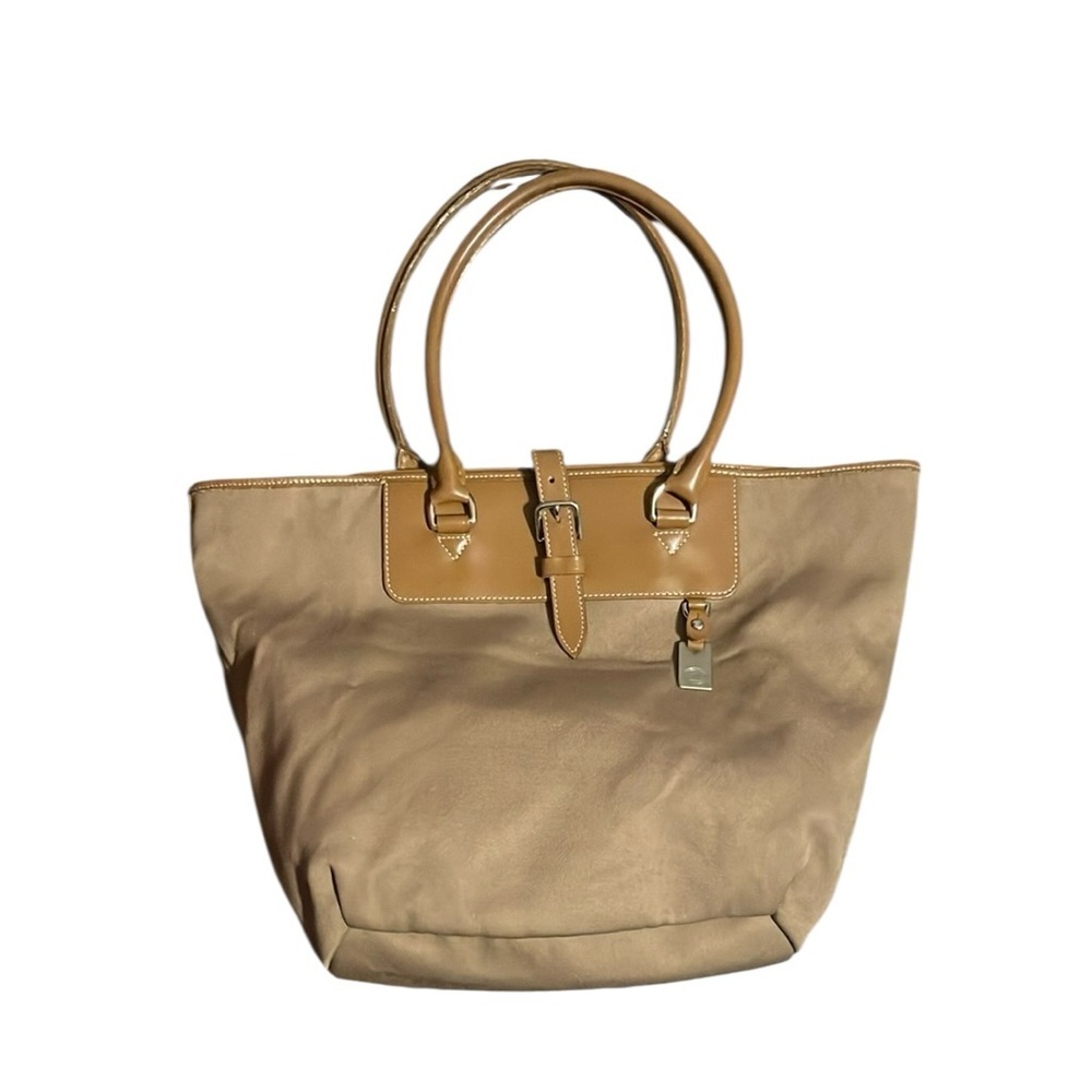 Dooney & Bourke Vintage Tan Tote Bag made in USA with original metal hangtag